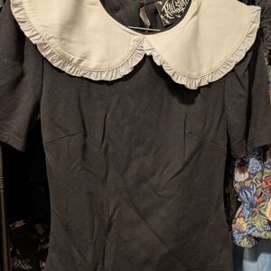 Killstar Black and White Collar Top Blouse